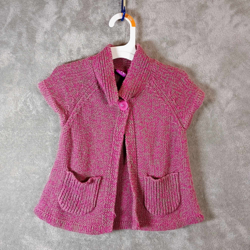 Charming Pink Knit Kids Cape Size Small